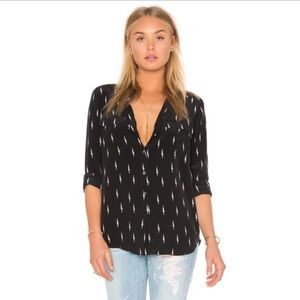 Equipment and Kate Moss lighting bolt silk shirt medium